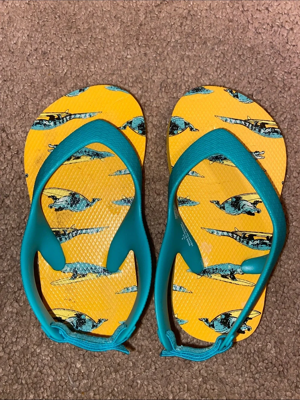Old Navy Yellow and Teal Kids Sandals